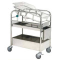 Stainless Steel Reclining Bassinet Trolley